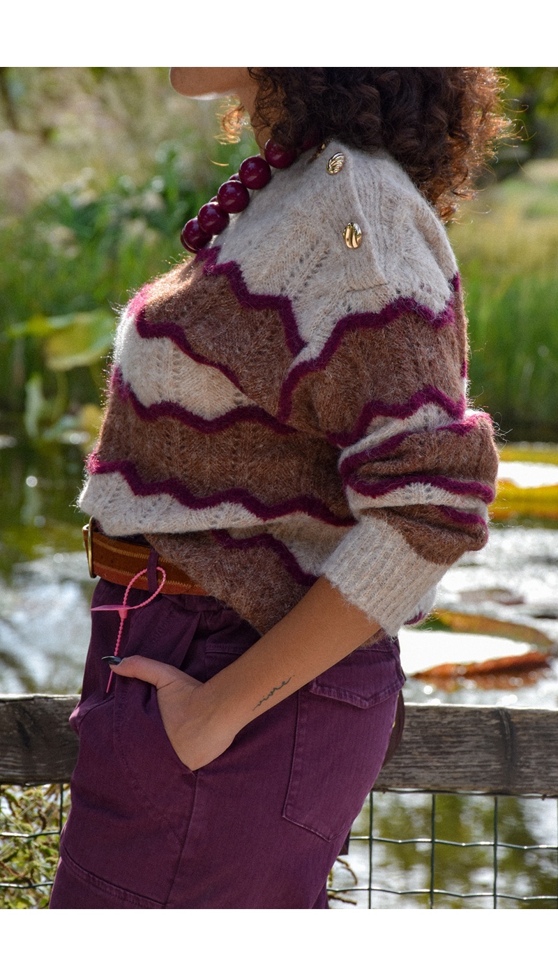 ikoone and blanka TAUPE BORDEA GILET FEMME