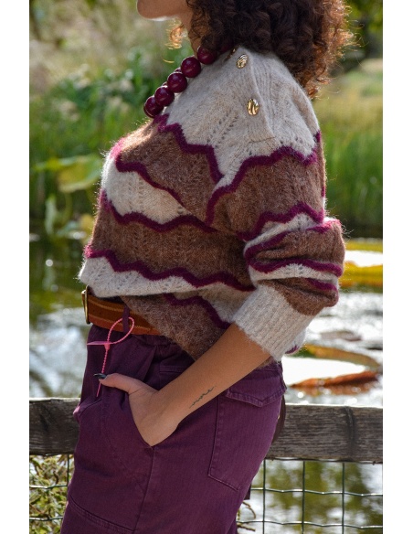 ikoone and blanka TAUPE BORDEA GILET FEMME