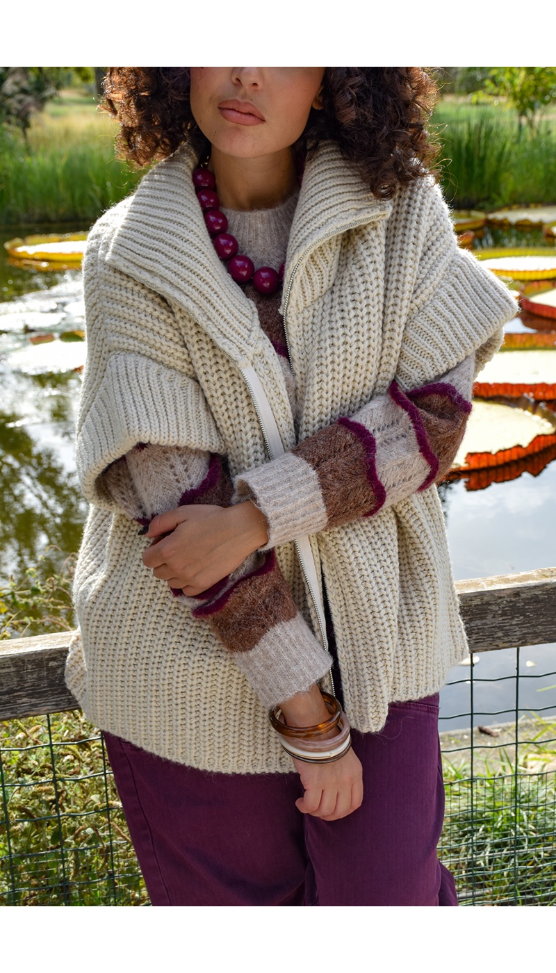 banditas  ECRU GILET FEMME