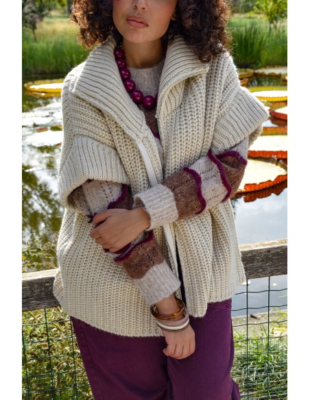 banditas  ECRU GILET FEMME