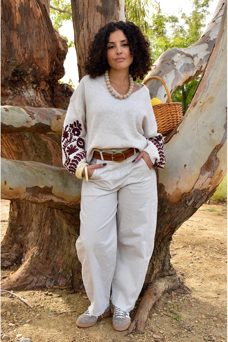 ALLEN and JO  ECRU PANTALON FEMME 2