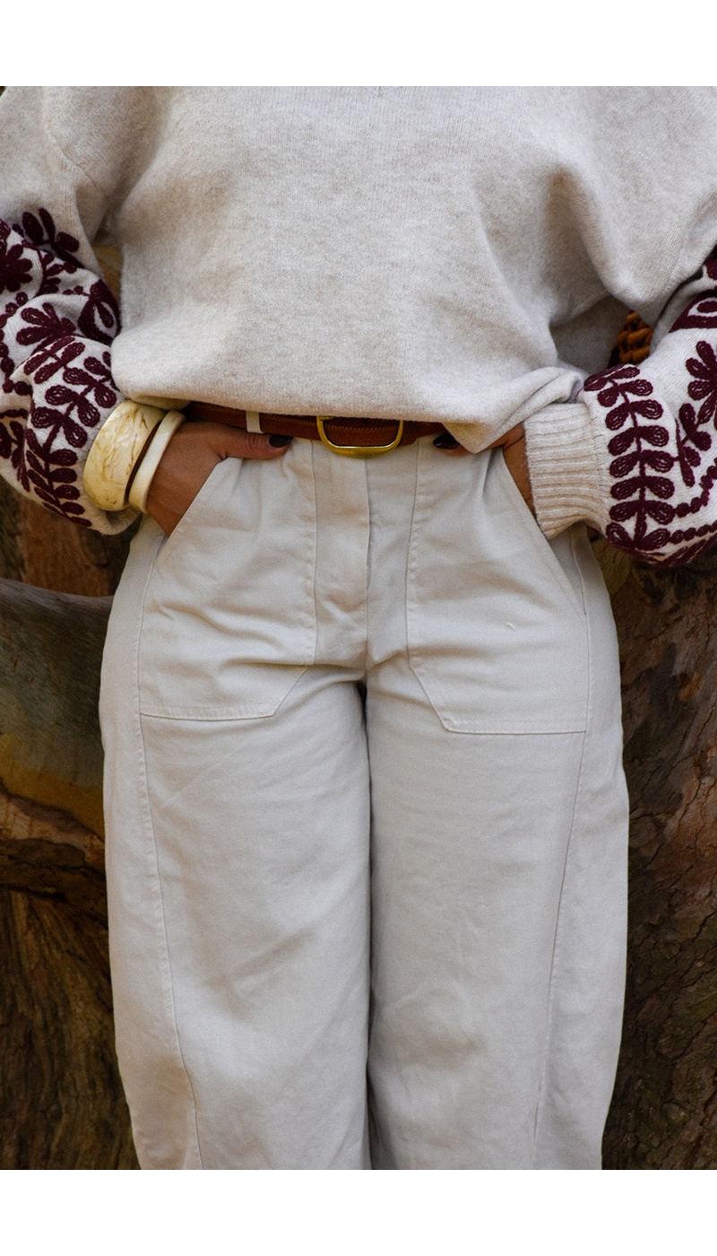 ALLEN and JO  ECRU PANTALON FEMME