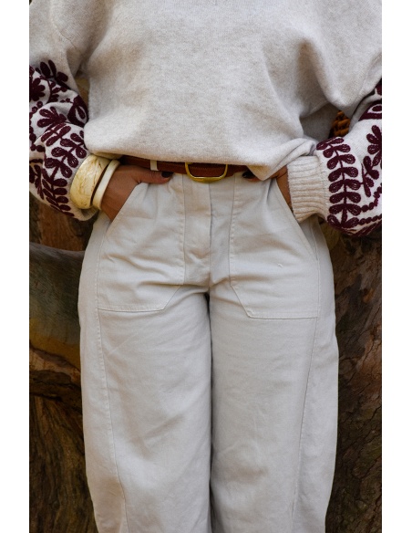 ALLEN and JO  ECRU PANTALON FEMME
