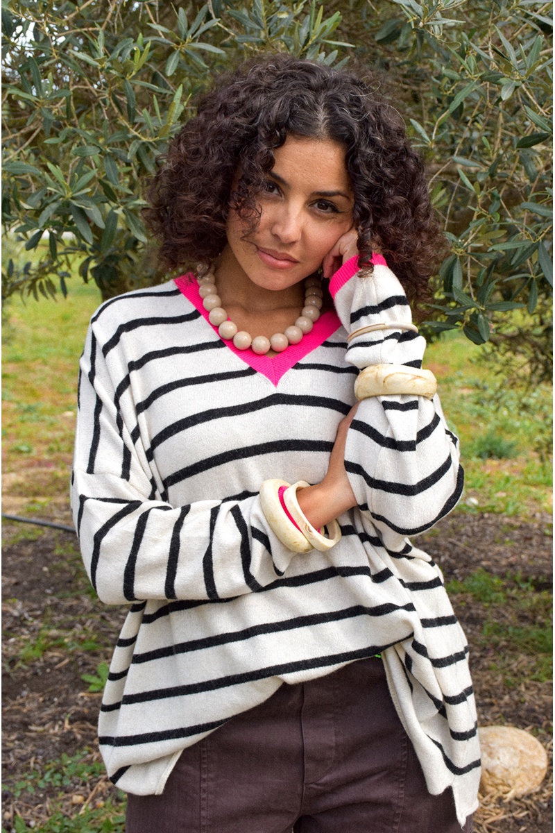 Pull Rayé Rose Banditas TRUDI 2