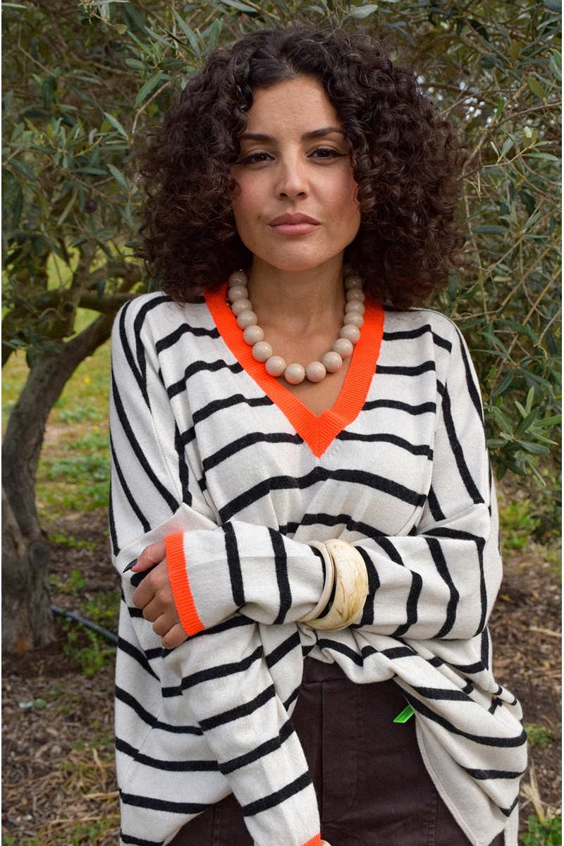 Pull Rayé Orange Banditas TRUDI