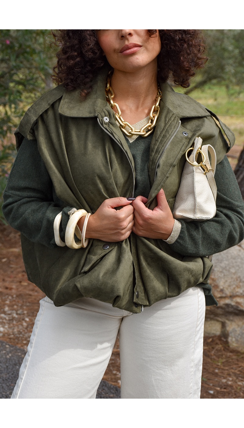 Veste Suédine Kaki JEANNE