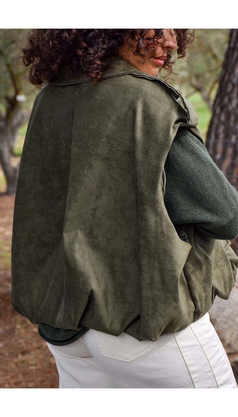 Veste Suédine Kaki JEANNE