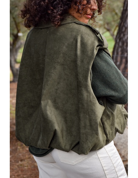 Veste Suédine Kaki JEANNE
