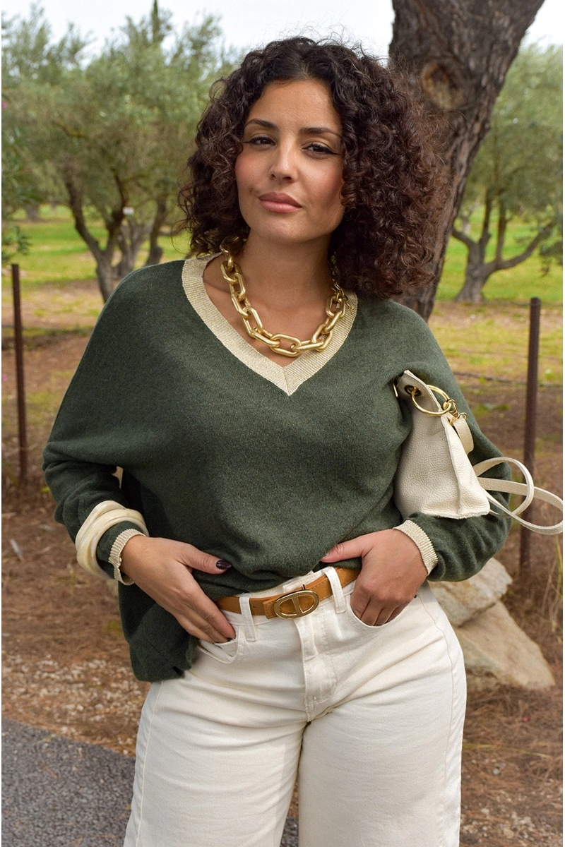 banditas DORE VERT PULL FEMME 2