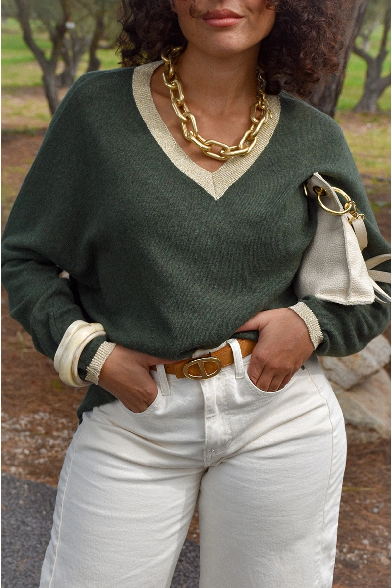 banditas DORE VERT PULL FEMME