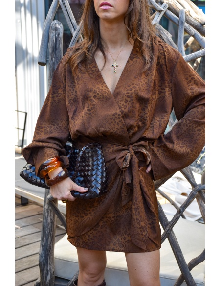 IVIVI LEOPAR CAMEL ROBES FEMME