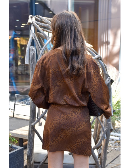 IVIVI LEOPAR CAMEL ROBES FEMME