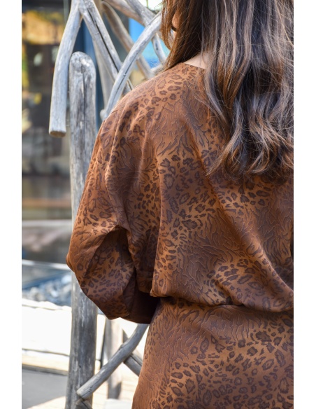 IVIVI LEOPAR CAMEL ROBES FEMME