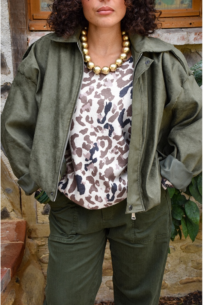 SAINTH  KAKI VESTES FEMME 2