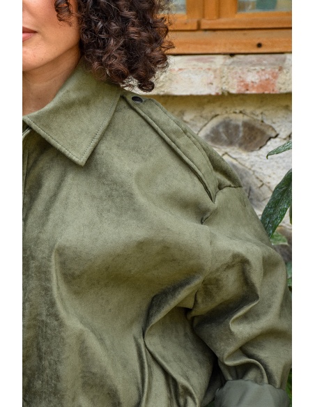 Veste Suédine Kaki NINA