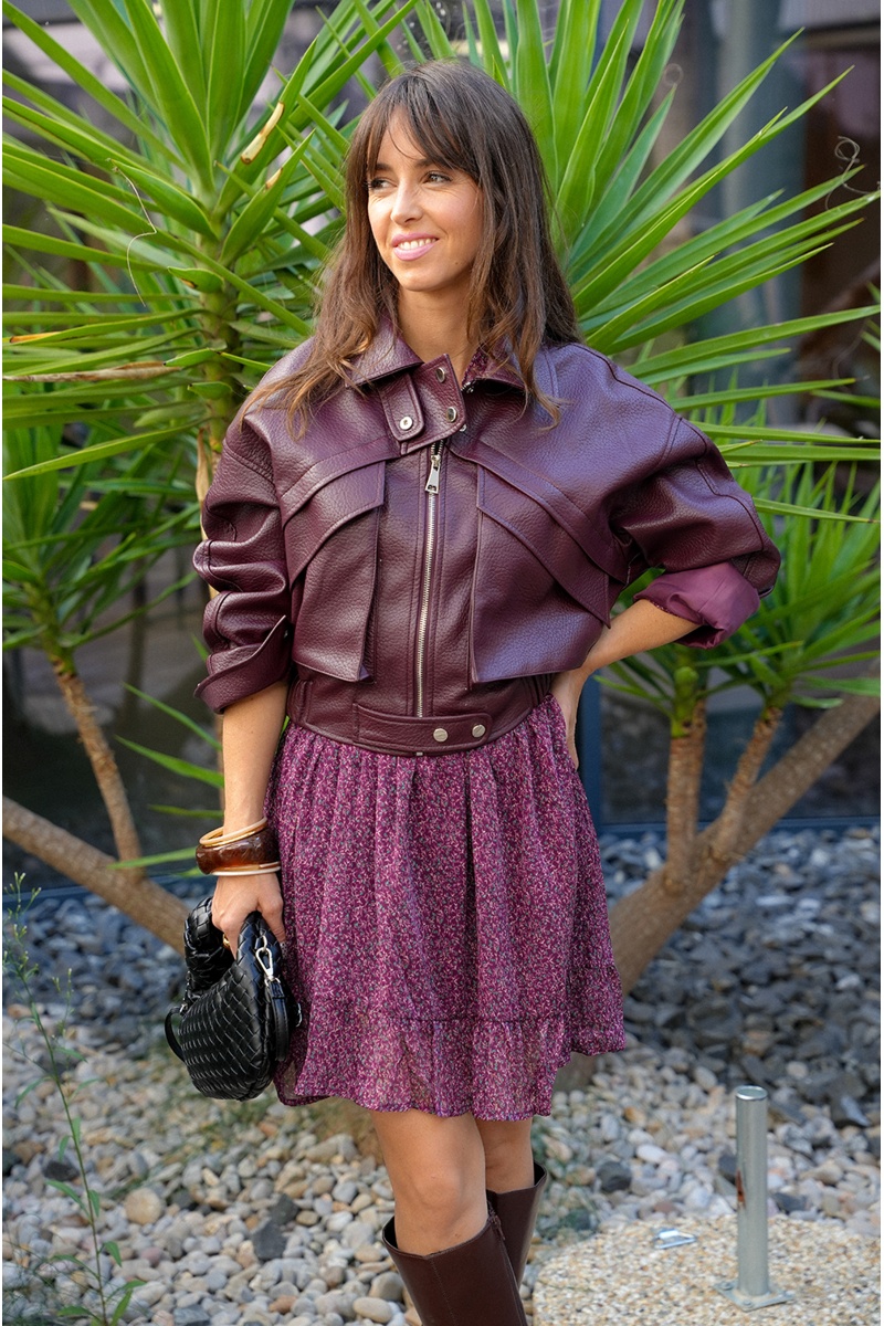 Veste Simili Bordeaux ROXANE 2