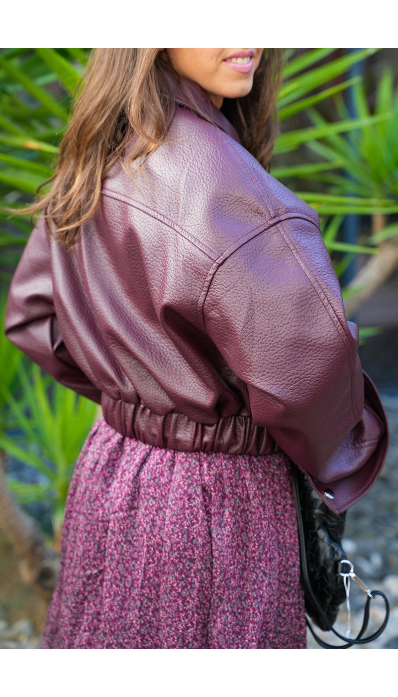 Veste Simili Bordeaux ROXANE