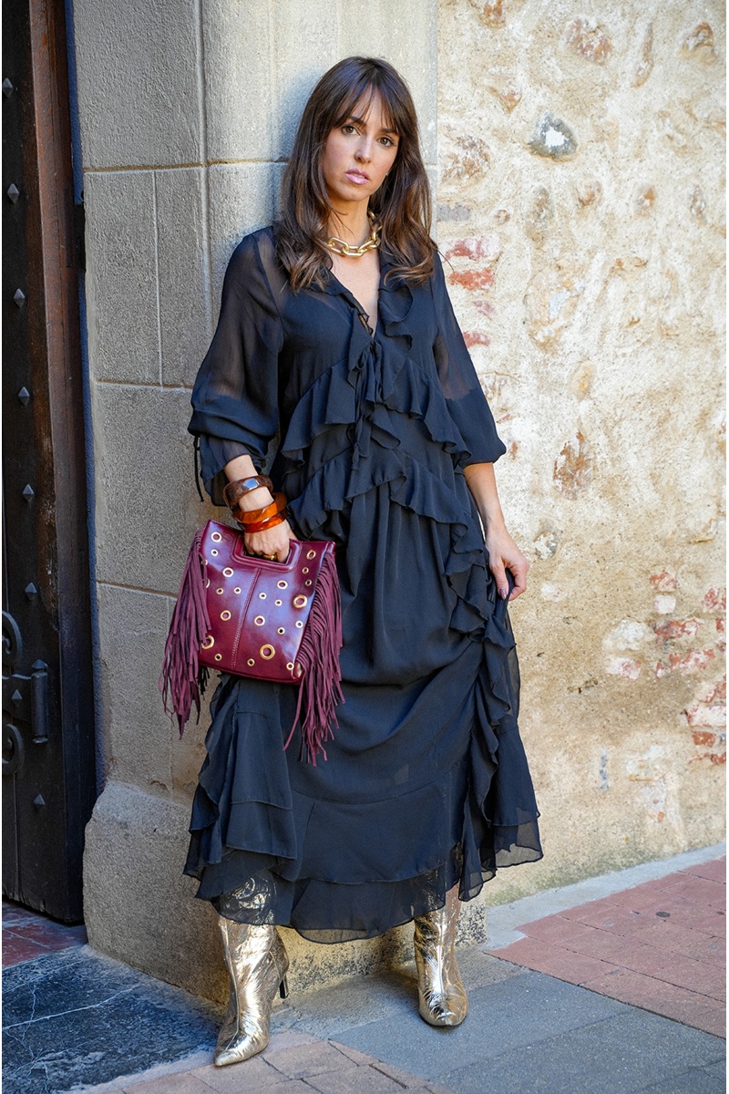 musy muse VOLANT NOIR ROBES FEMME