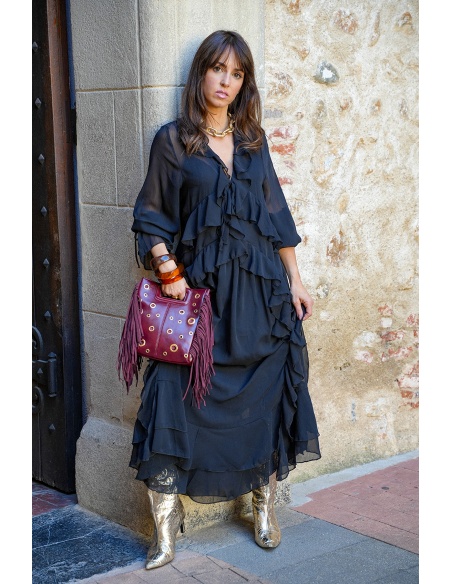 musy muse VOLANT NOIR ROBES FEMME