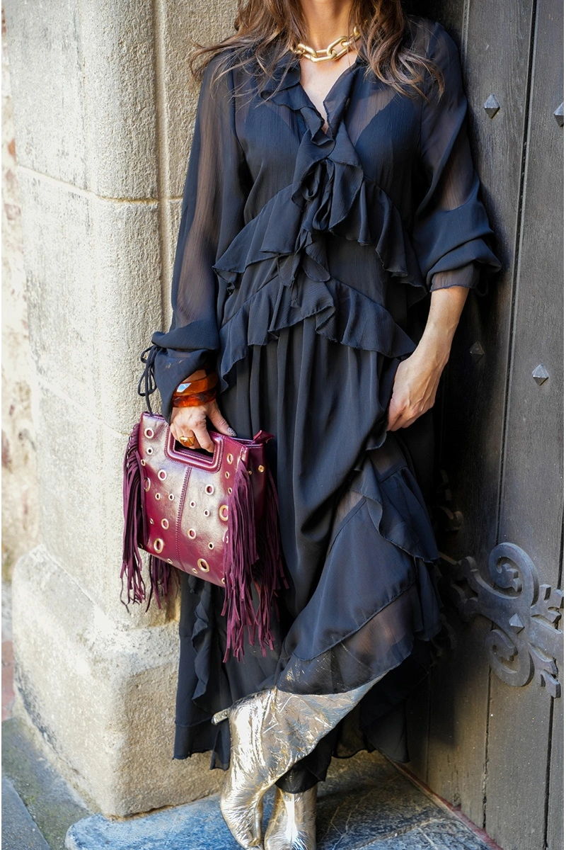 Robe Volant Noire LIARA 2