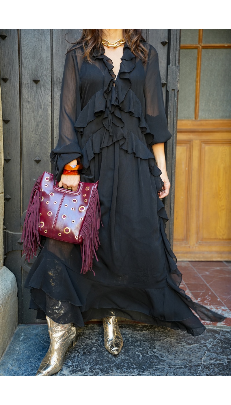 musy muse VOLANT NOIR ROBES FEMME
