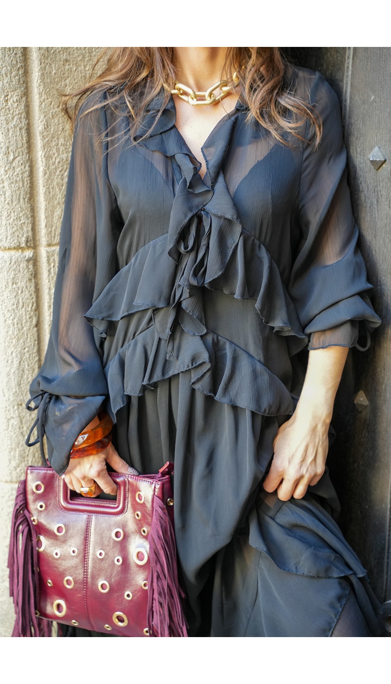 musy muse VOLANT NOIR ROBES FEMME