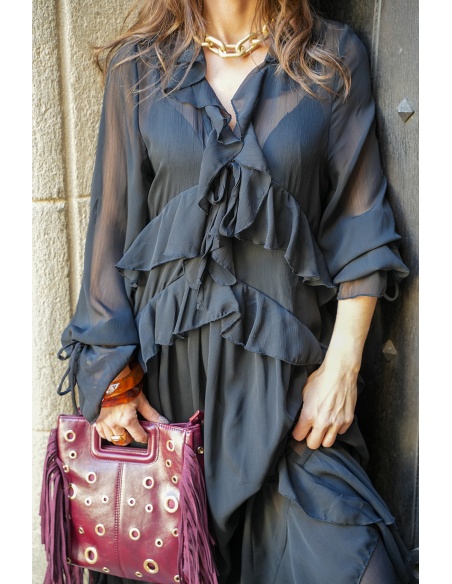 musy muse VOLANT NOIR ROBES FEMME