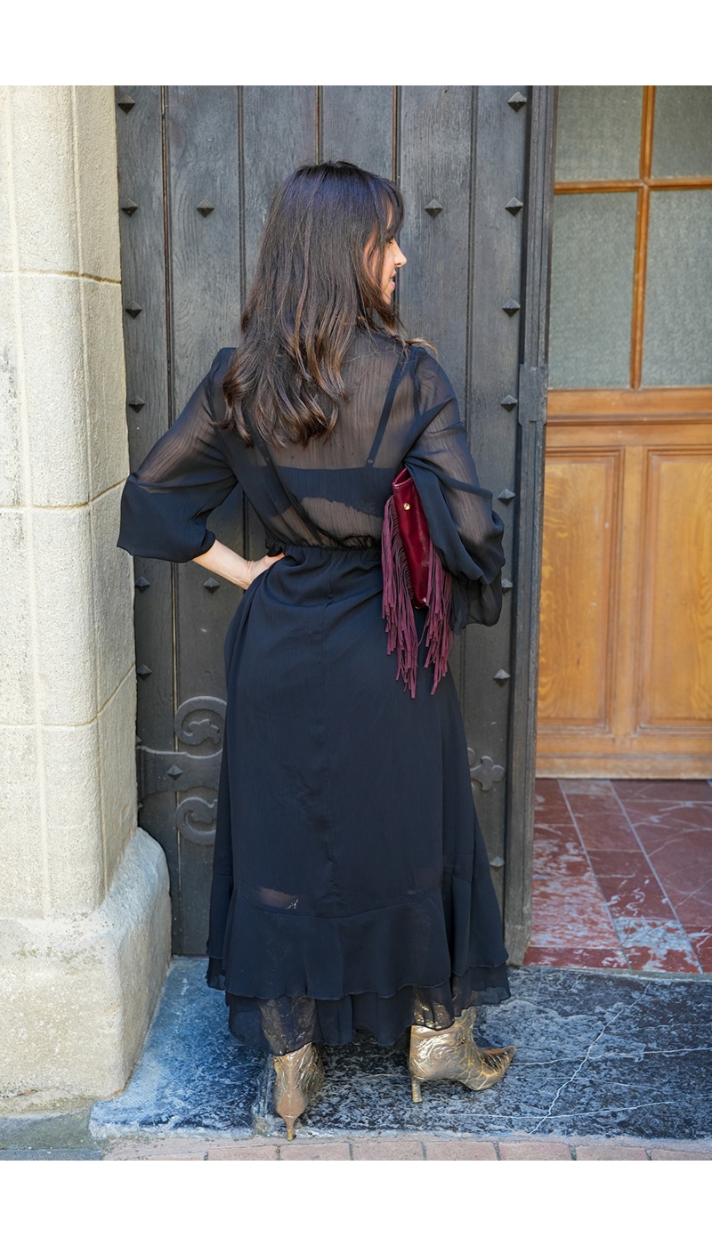 musy muse VOLANT NOIR ROBES FEMME