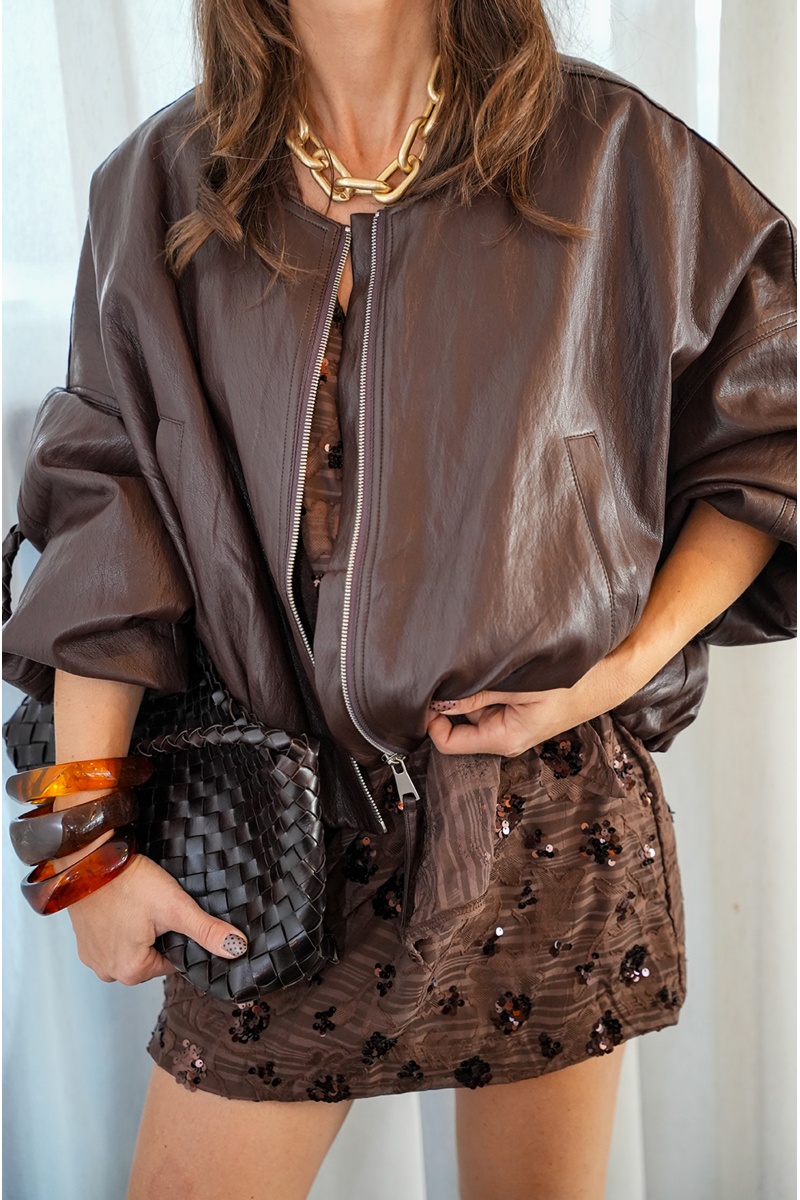 Veste Bomber Marron LOUISA 2