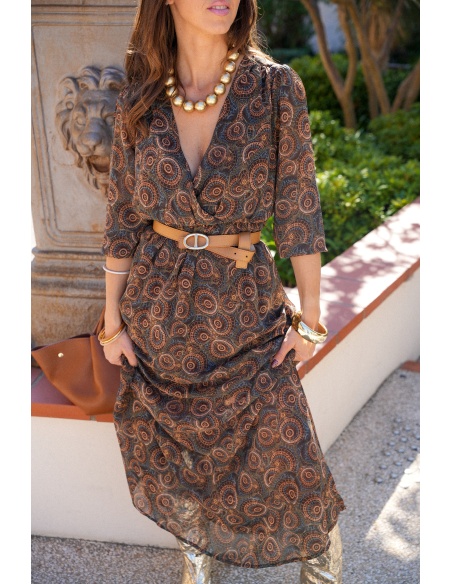 il in april 1986 sas idk IMPRI MARRON ROBES FEMME