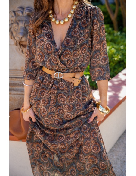 il in april 1986 sas idk IMPRI MARRON ROBES FEMME