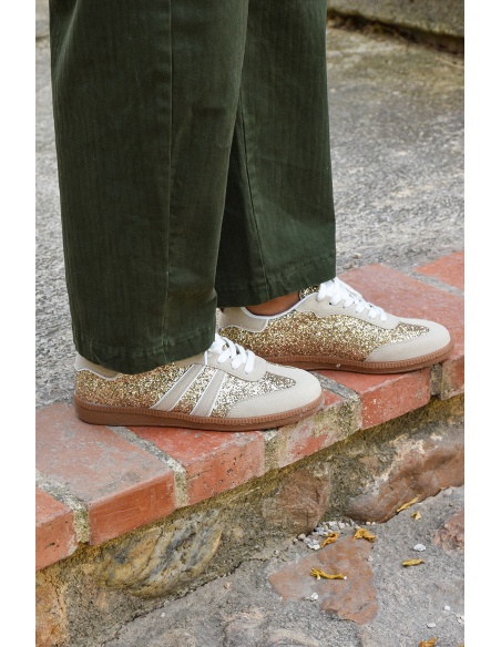 Baskets Paillettes Dorées LEONA