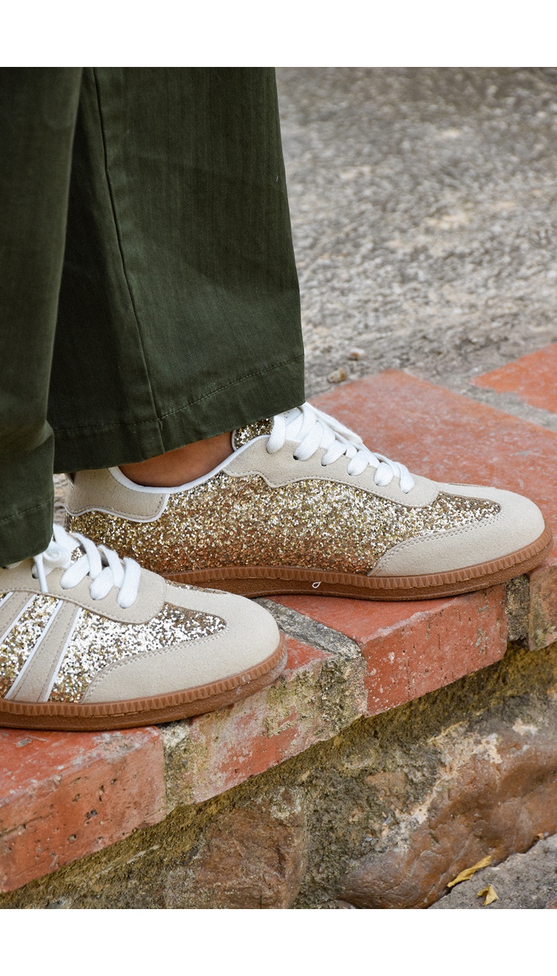 Baskets Paillettes Dorées LEONA