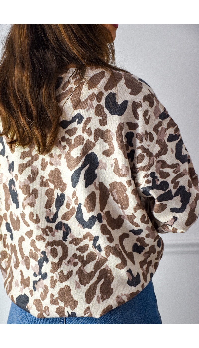 ikoone and blanka LEOPAR ECRU PULL FEMME