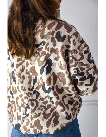 ikoone and blanka LEOPAR ECRU PULL FEMME