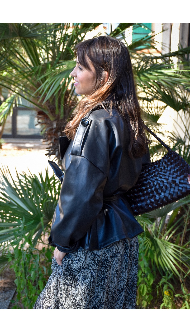 Veste Simili Noire LILY