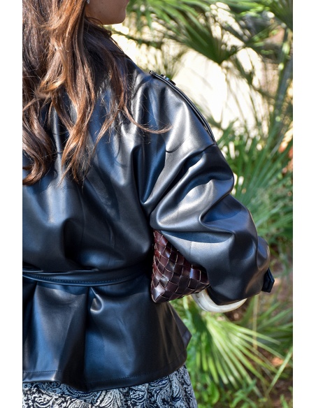 Veste Simili Noire LILY