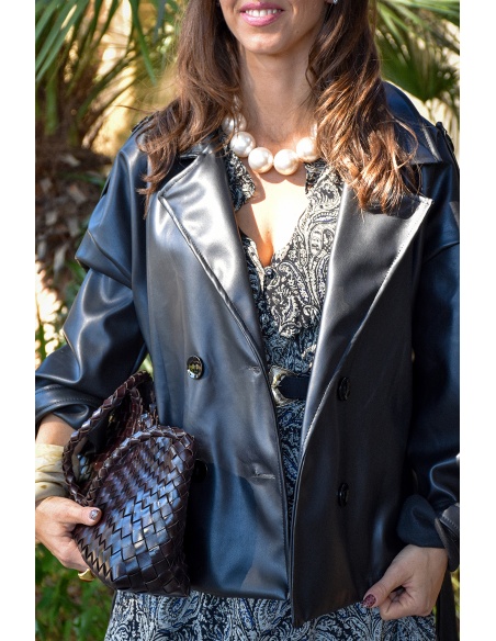 Veste Simili Noire LILY