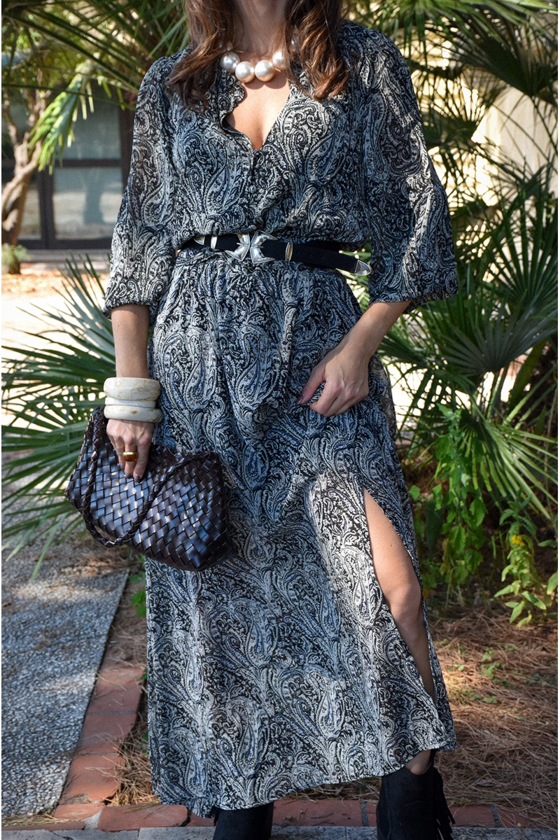 Robe Imprimée Noire EVE