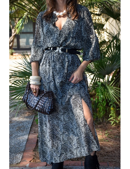 Robe Imprimée Noire EVE