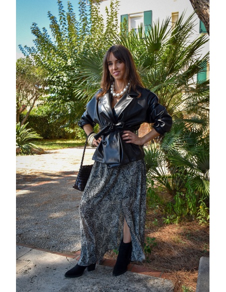 Robe Imprimée Noire EVE