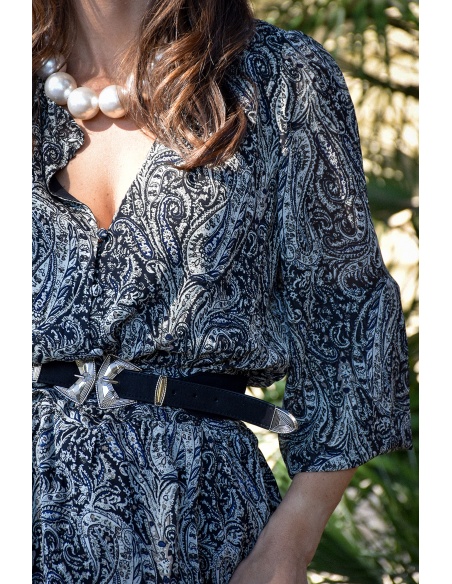 Robe Imprimée Noire EVE