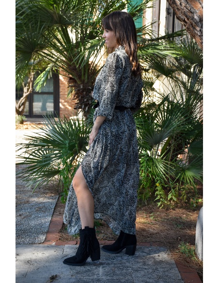 Robe Imprimée Noire EVE