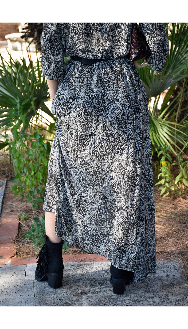 Robe Imprimée Noire EVE