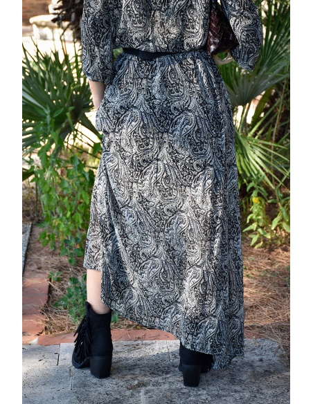 Robe Imprimée Noire EVE