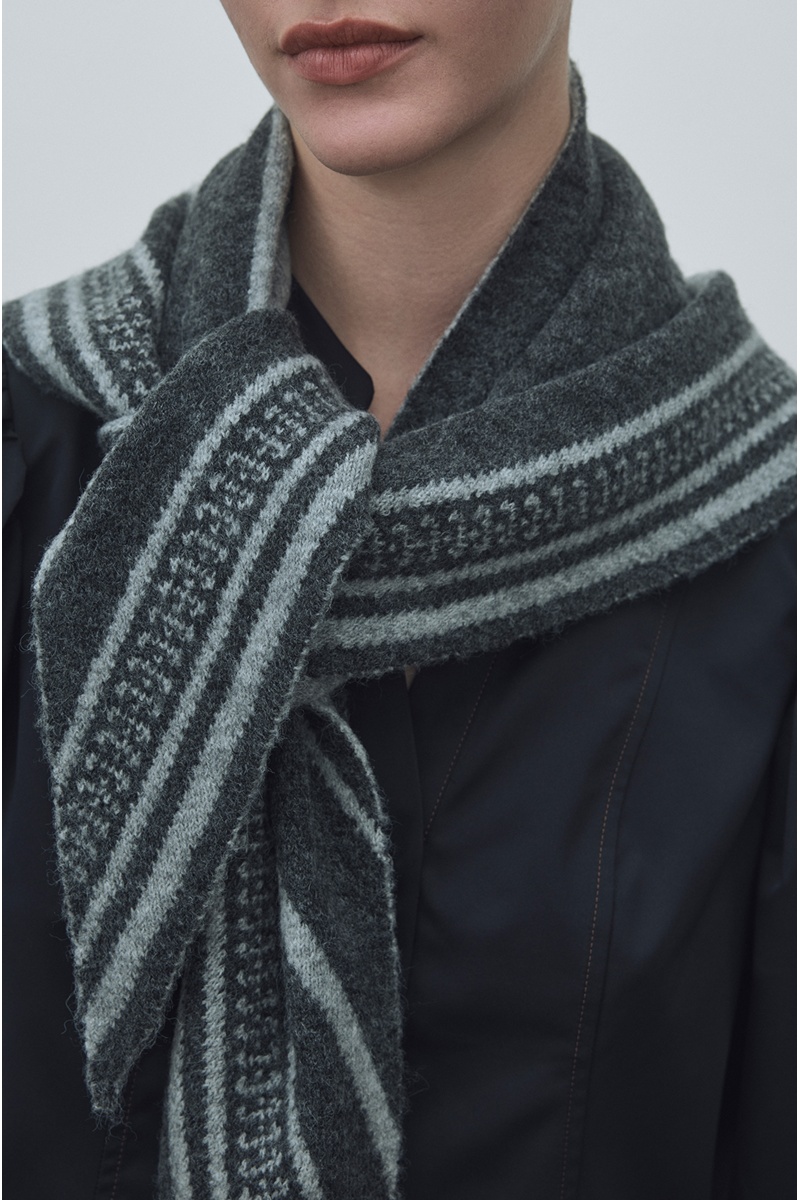 Echarpe Noire Grise VICALLIS 2