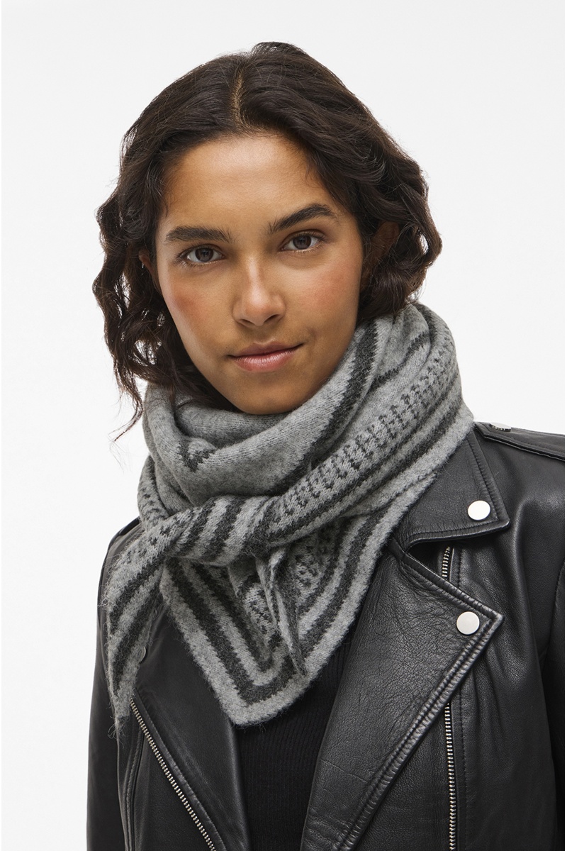 Echarpe Noire Grise VICALLIS