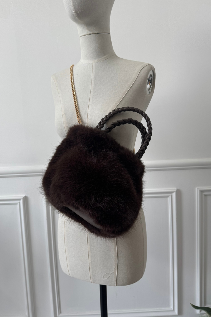 jianna fashion s.l FOURRU MARRON SAC FEMME