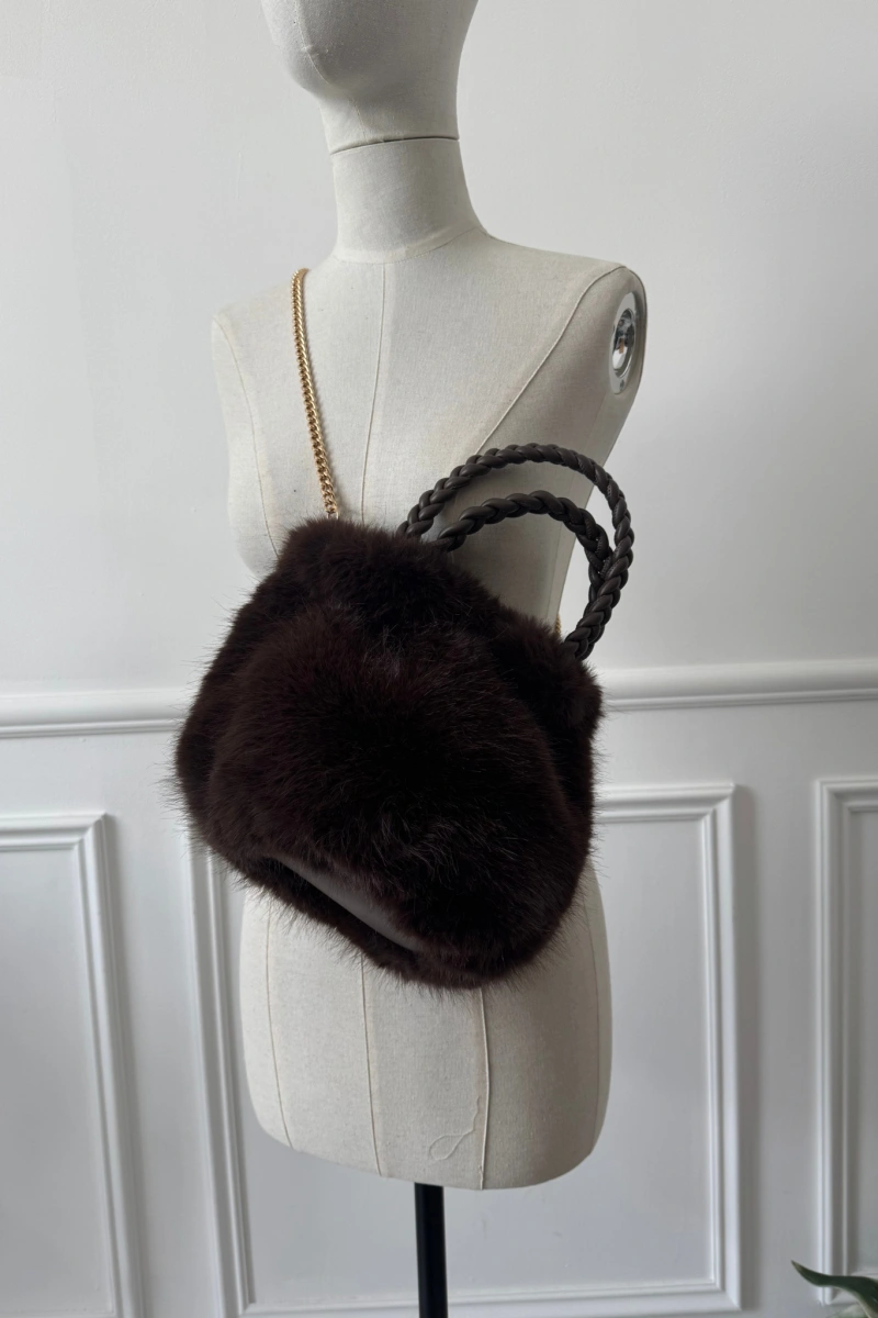 jianna fashion s.l FOURRU MARRON SAC FEMME