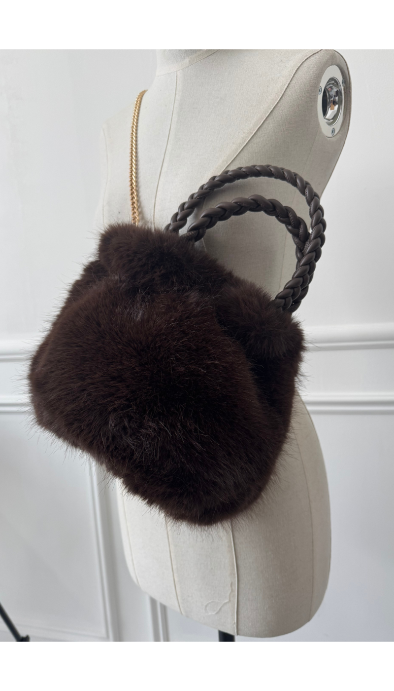 jianna fashion s.l FOURRU MARRON SAC FEMME